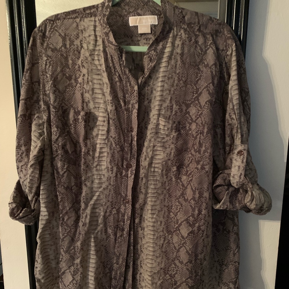 Micheal Kors Snakeskin Buttondown
